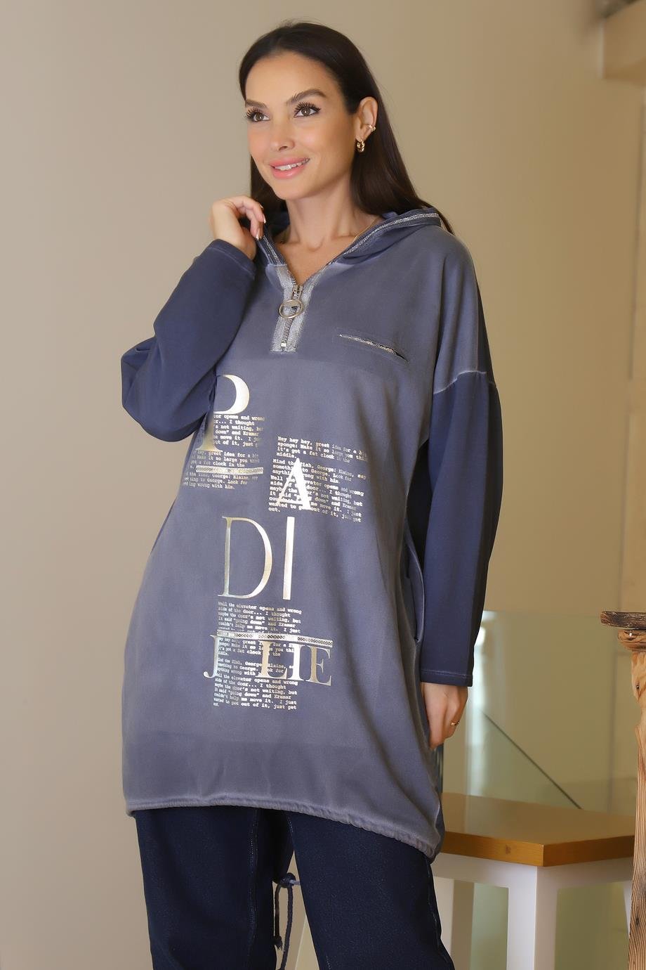 VELA53153-2K6 VELA ELBİSE-İNDİGO