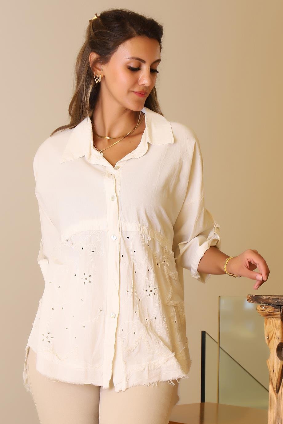 VELA55740-2Y5 VELA BLUZ+BEJ