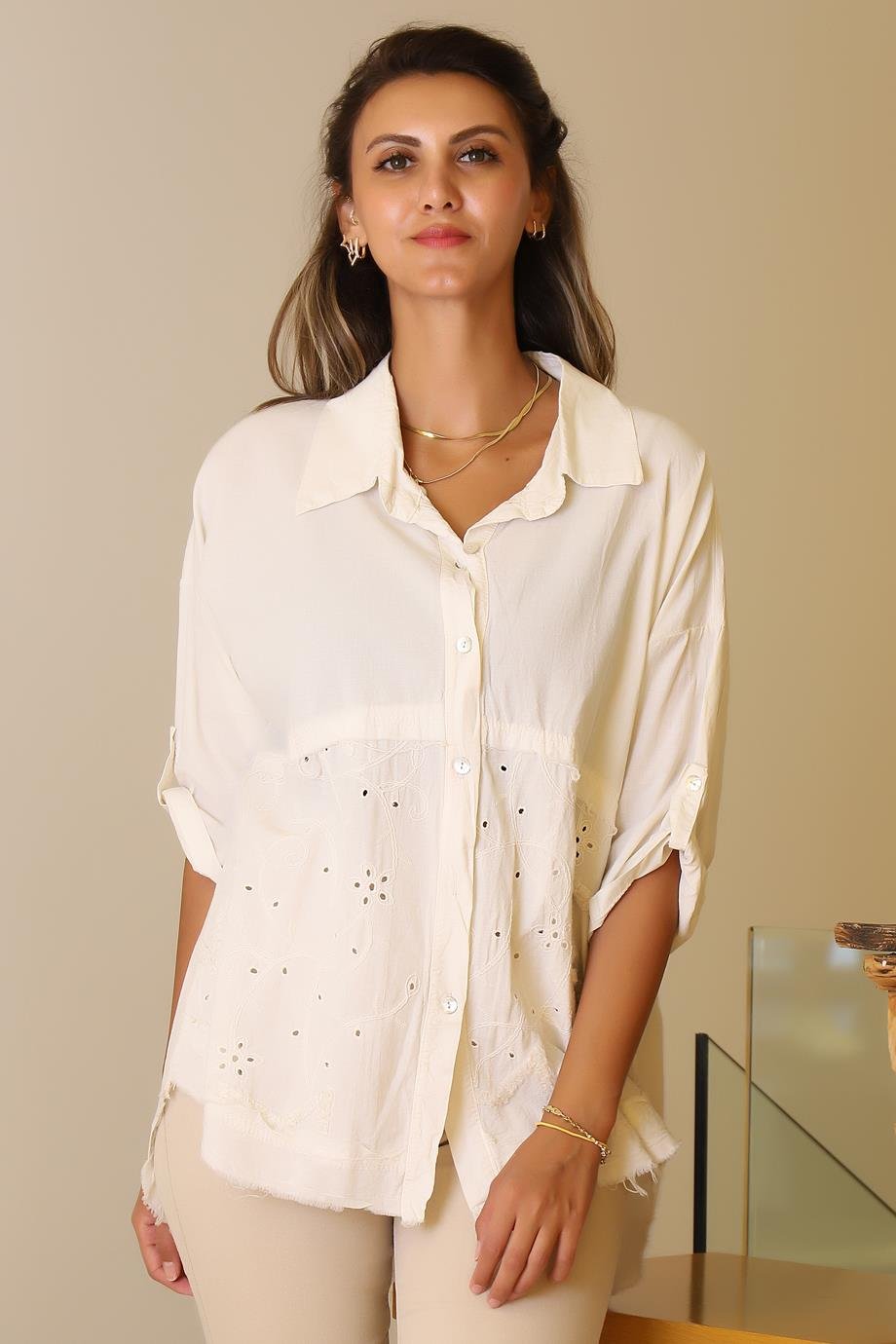 VELA55740-2Y5 VELA BLUZ+BEJ