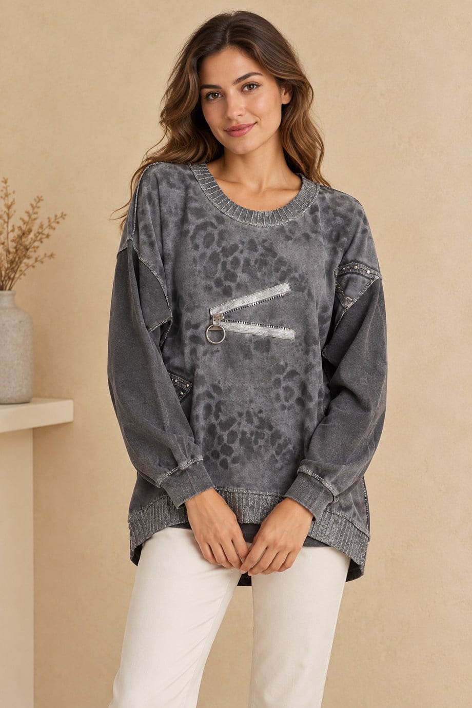 VELA58939-2K7 VELA BLUZ-ANTRASİT