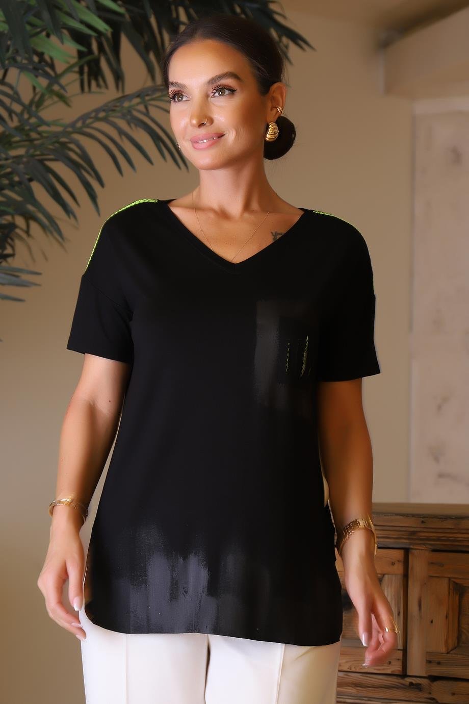 WHIP00052-2Y4 WHIP BLUZSİYAH