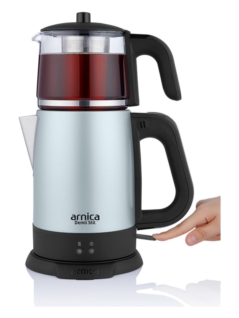 Arnica IH33203 Demli Stil Mint Yeşil Cam Çay Makinası