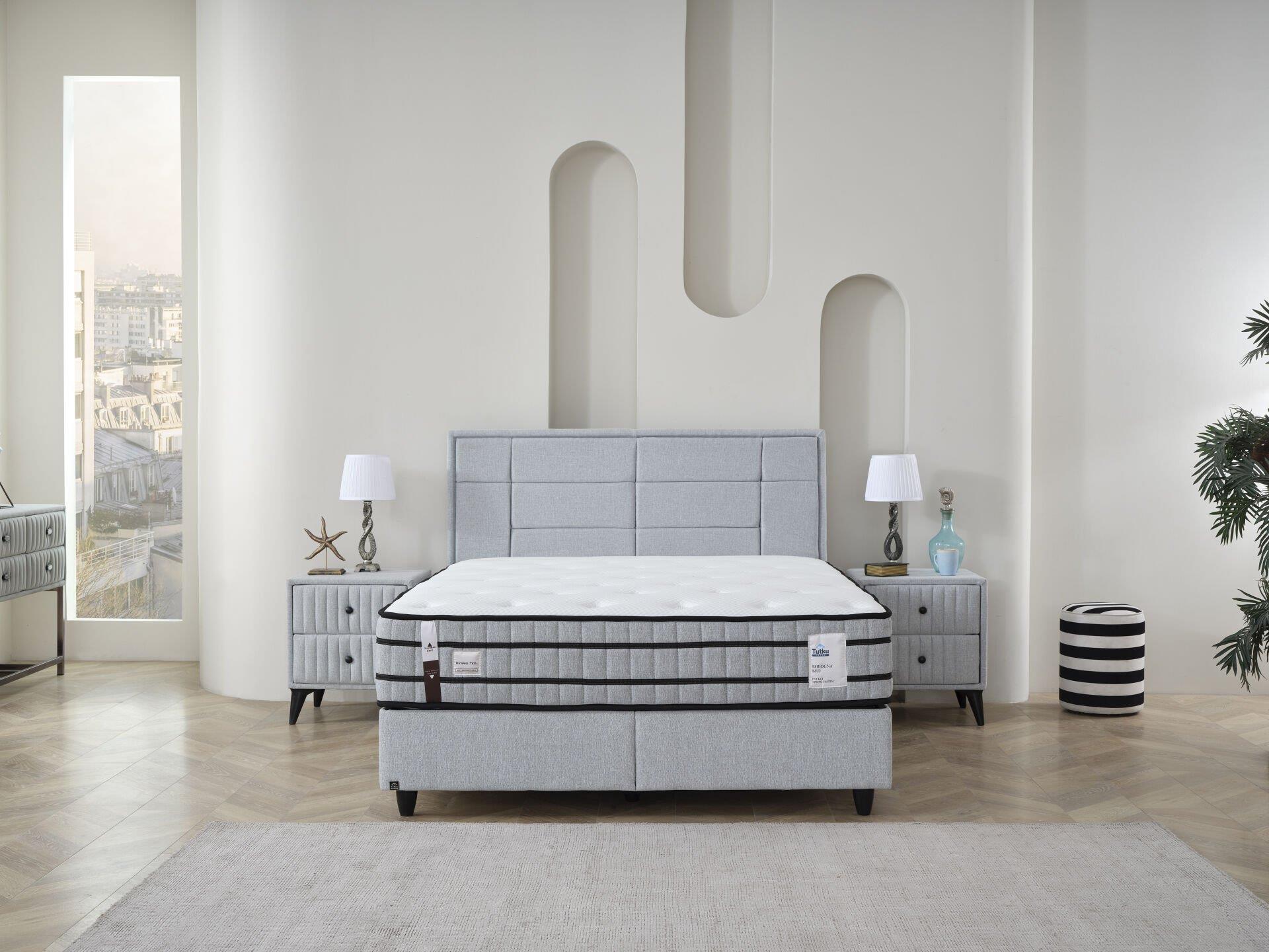 Bologna Torba Yaylı Çift Taraflı Omurga Destek Süngerli Ultra Soft Sünger Ergonomik Yatak Seti