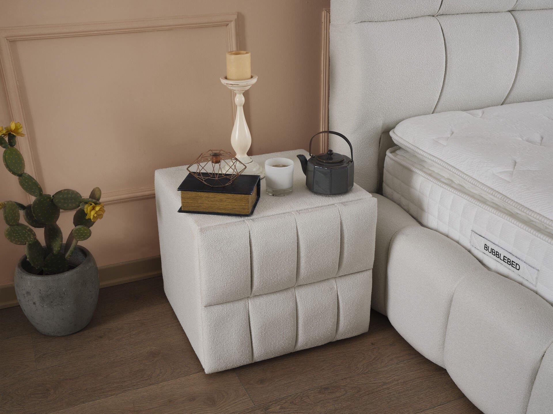 BUBBLEBED CloudSide Soft Komodin – Yumuşak Dokulu Kumaş, 2 Çekmeceli, Premium Seri