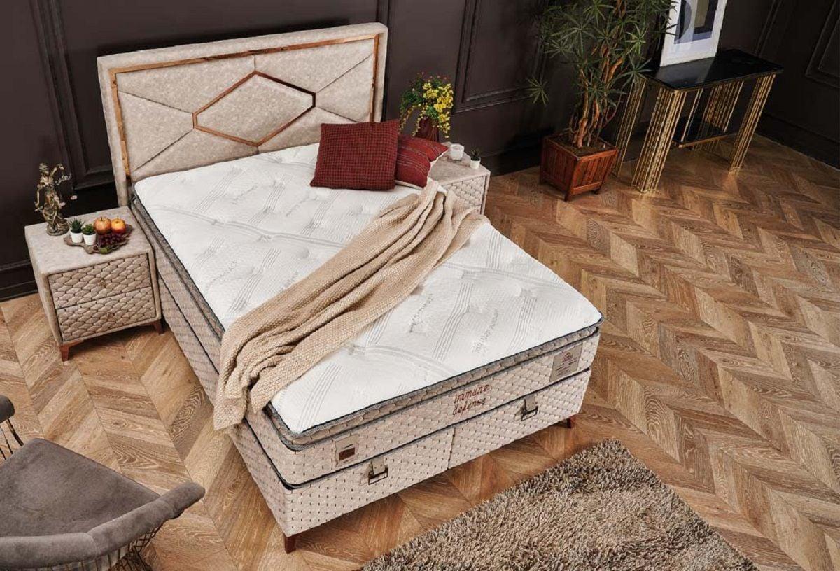 İmmune Defense Pedli 4 Mevsim Kuş Tüyü Sünger Torba Yaylı Yatak Seti Yatak+Baza+Başlık