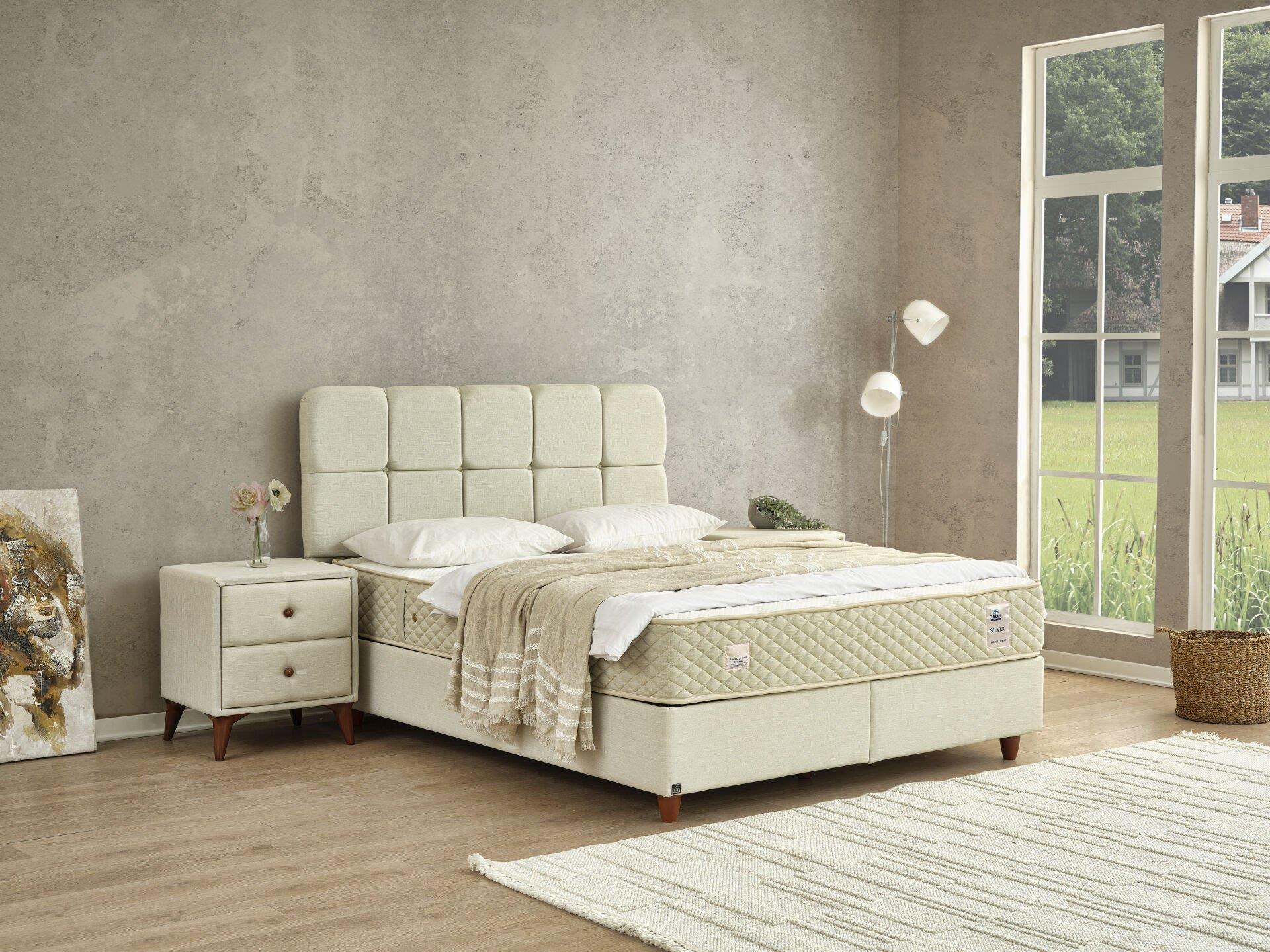 SİLVER Modern Tasarım Yatak - İç Dolgunluğu Sabitleyen Geometrik Dikişli ve Uzun Ömürlü Yapı