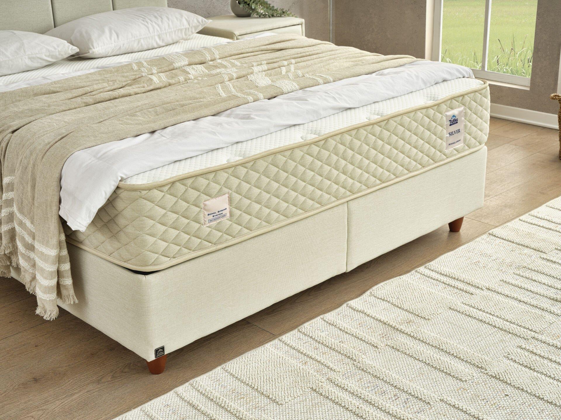 SİLVER Modern Tasarım Yatak - İç Dolgunluğu Sabitleyen Geometrik Dikişli ve Uzun Ömürlü Yapı