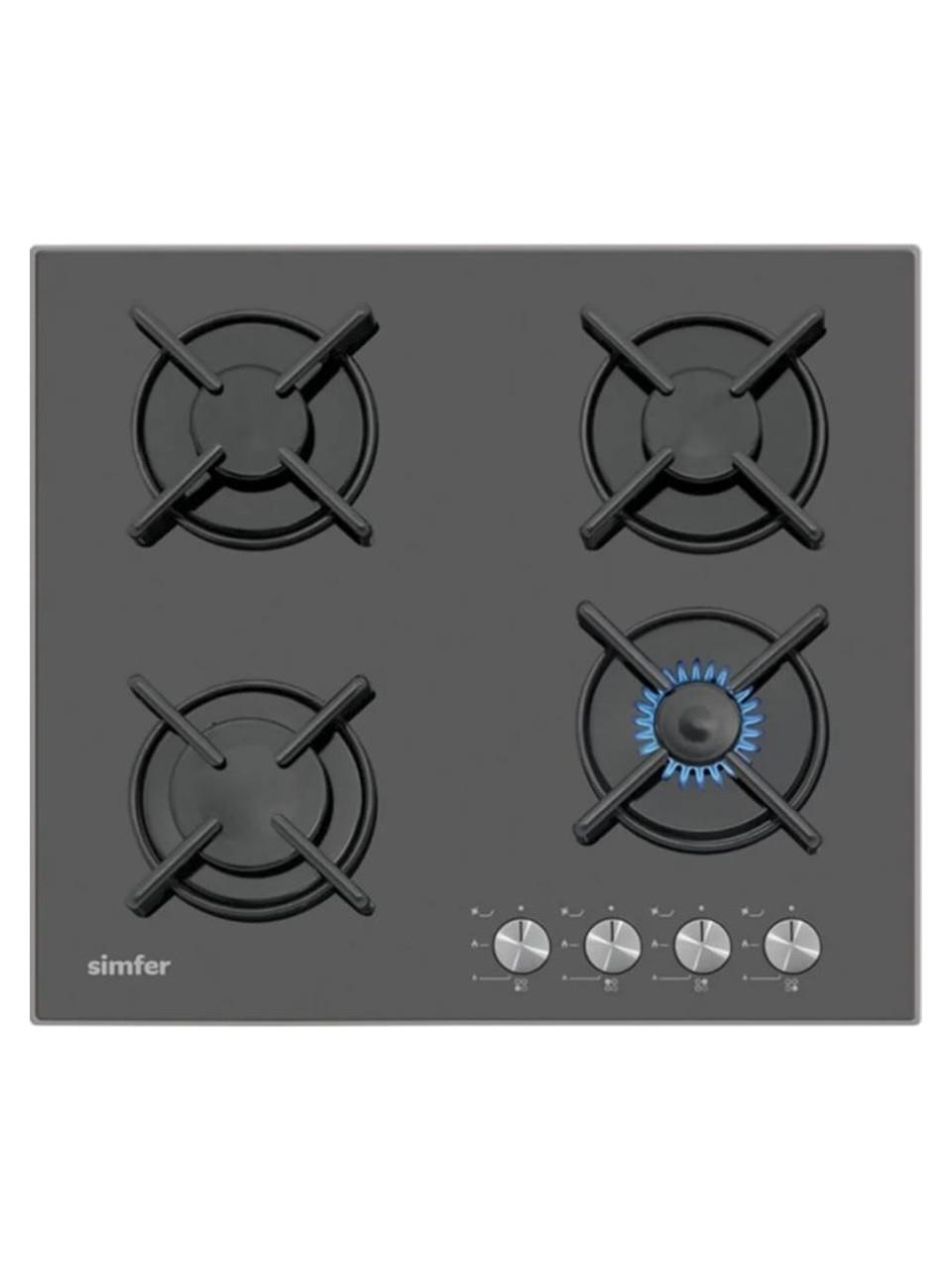 Simfer 3031 NG 4G Flat Set Üstü Siyah Cam Ocak (FFD Emaye Izgara)