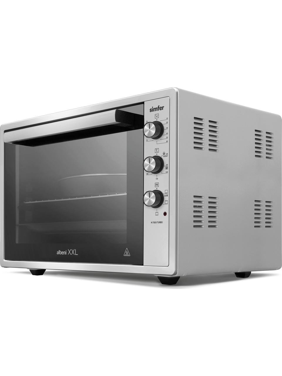 Simfer 7003 Yoğurt Yapma Fonksiyonlu Çift Camlı Kapak Turbo İnox Gri 70 Lt Midi Fırın