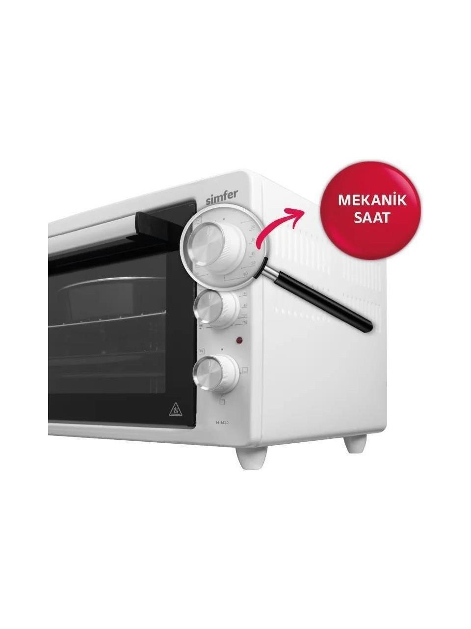 Simfer 7003 Yoğurt Yapma Fonksiyonlu Çift Camlı Kapak Turbo İnox Gri 70 Lt Midi Fırın