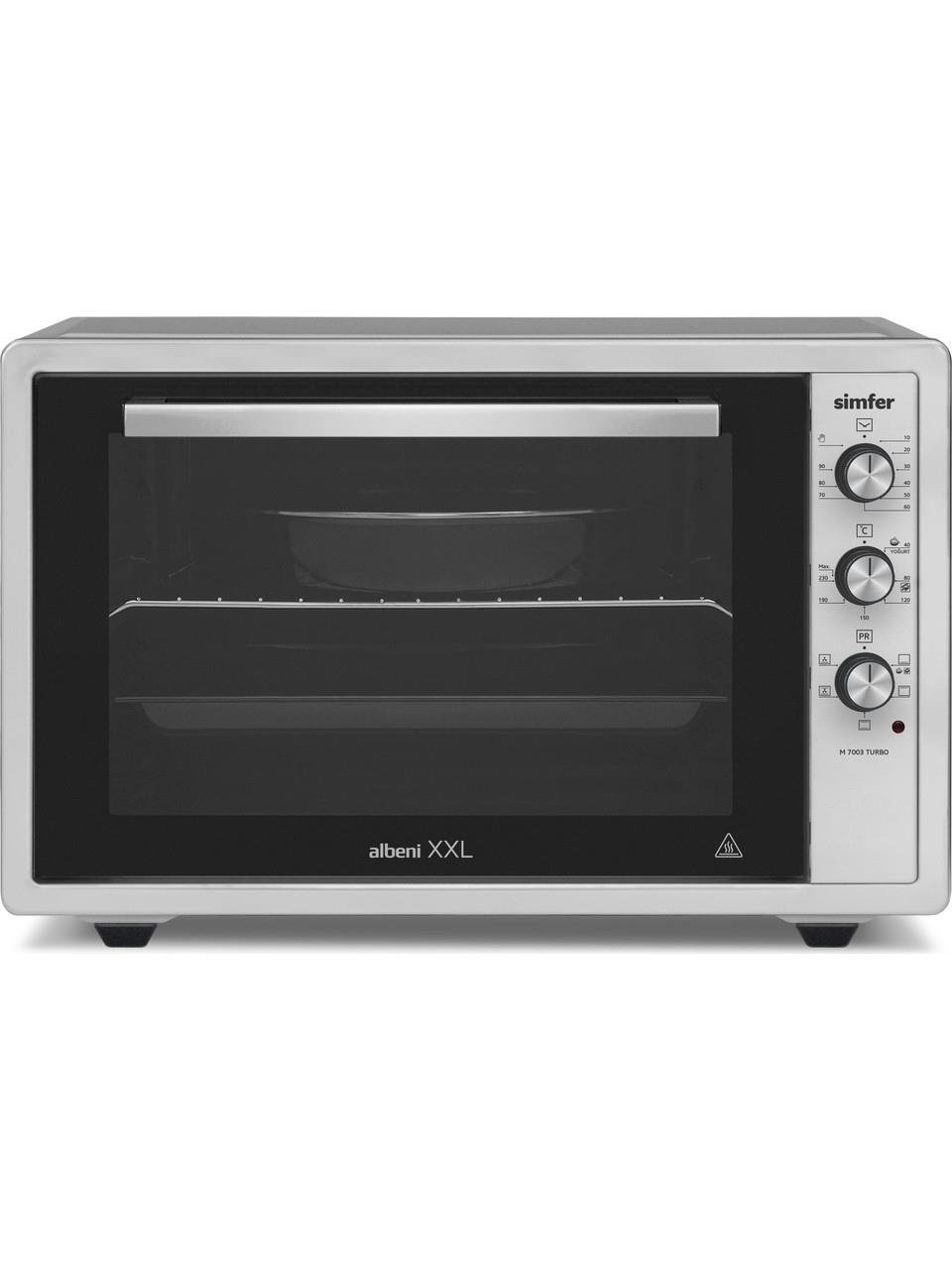 Simfer 7003 Yoğurt Yapma Fonksiyonlu Çift Camlı Kapak Turbo İnox Gri 70 Lt Midi Fırın