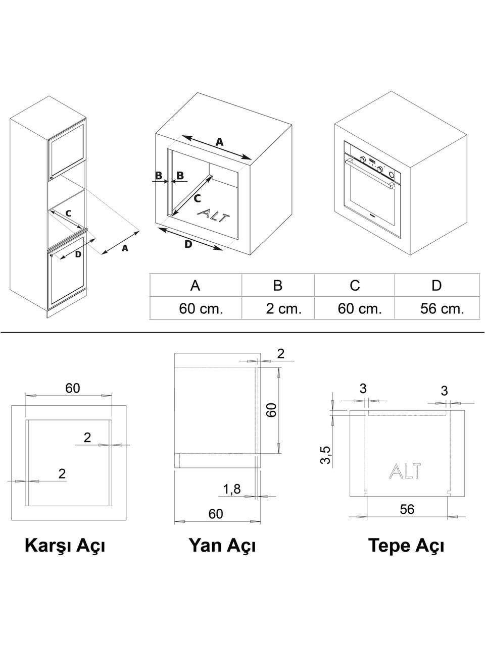 Simfer 8209 Ankastr Qs 9 Fonk Beyaz Cam Power Turbo Dij Saat