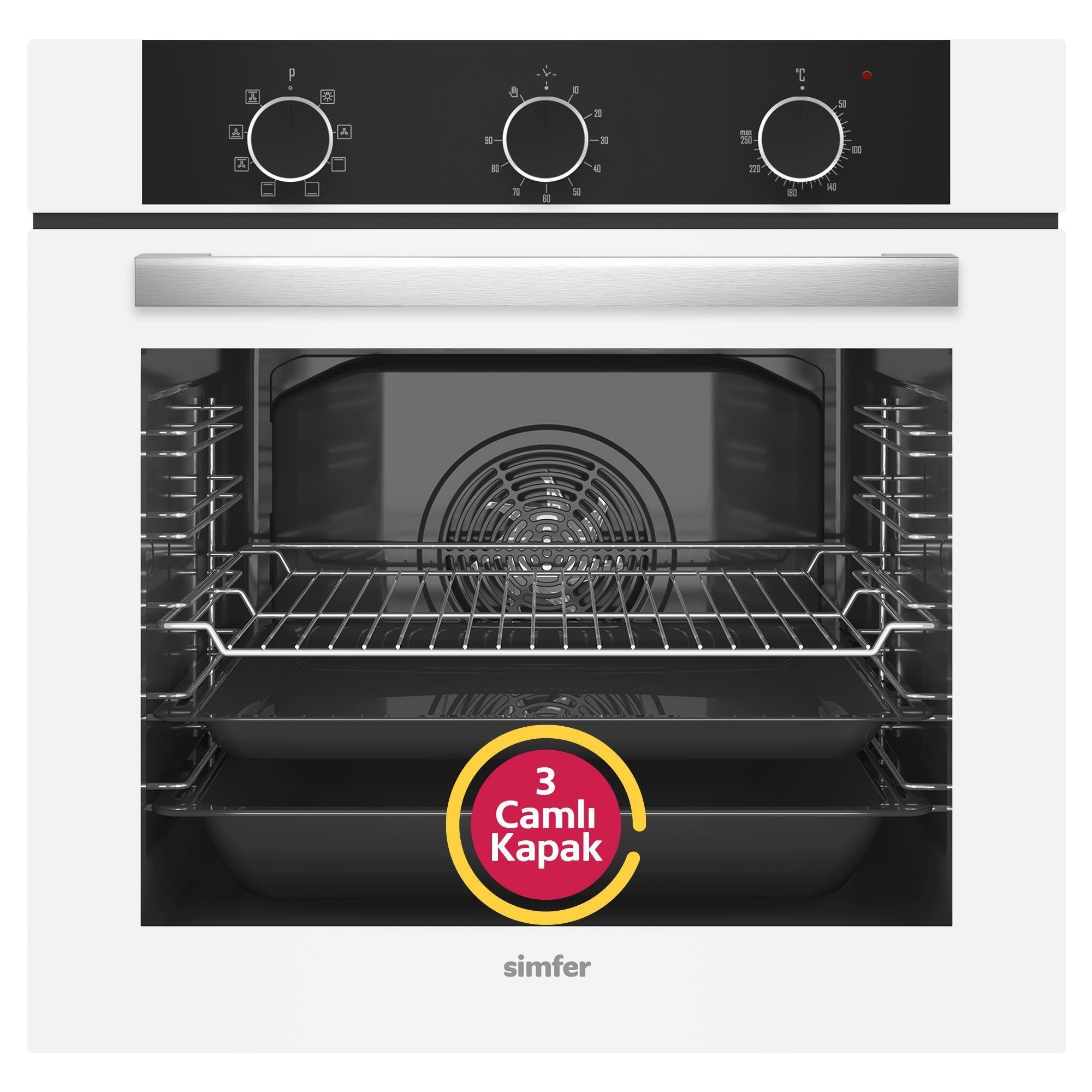 Simfer 8221 Ank. QS Büyük Pop-up 9 Fonk Beyaz Cam Power Turbo