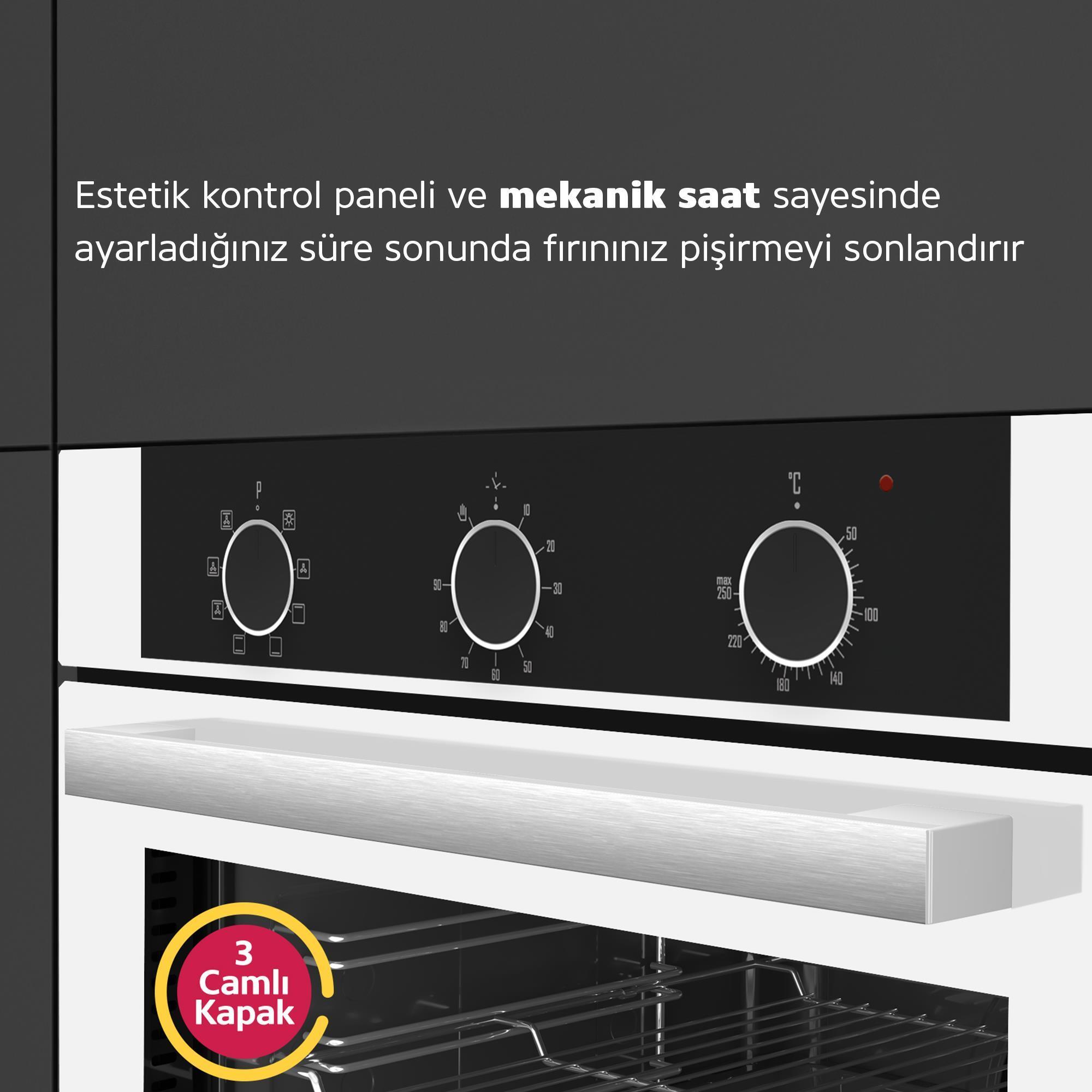 Simfer 8221 Ank. QS Büyük Pop-up 9 Fonk Beyaz Cam Power Turbo