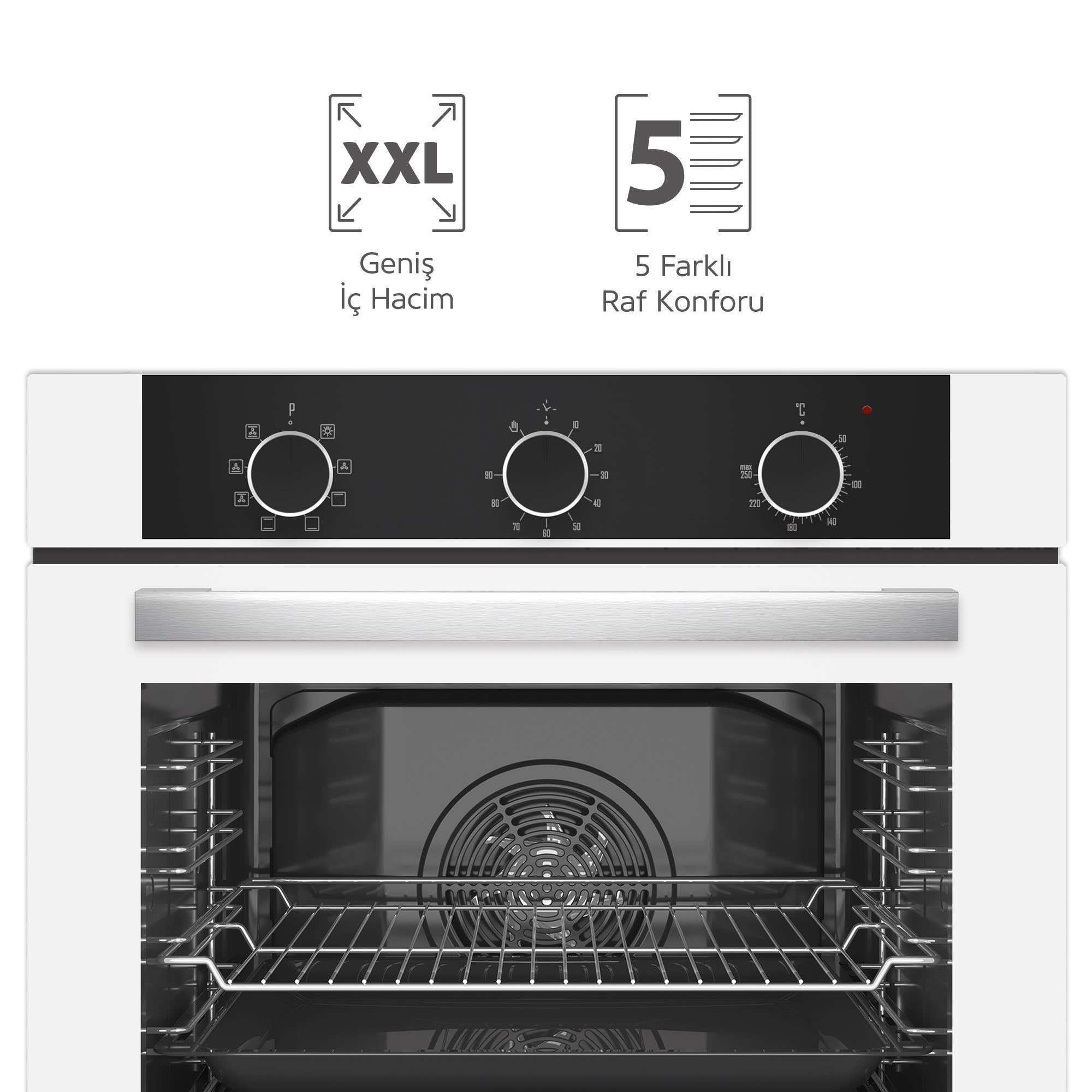 Simfer 8221 Ank. QS Büyük Pop-up 9 Fonk Beyaz Cam Power Turbo