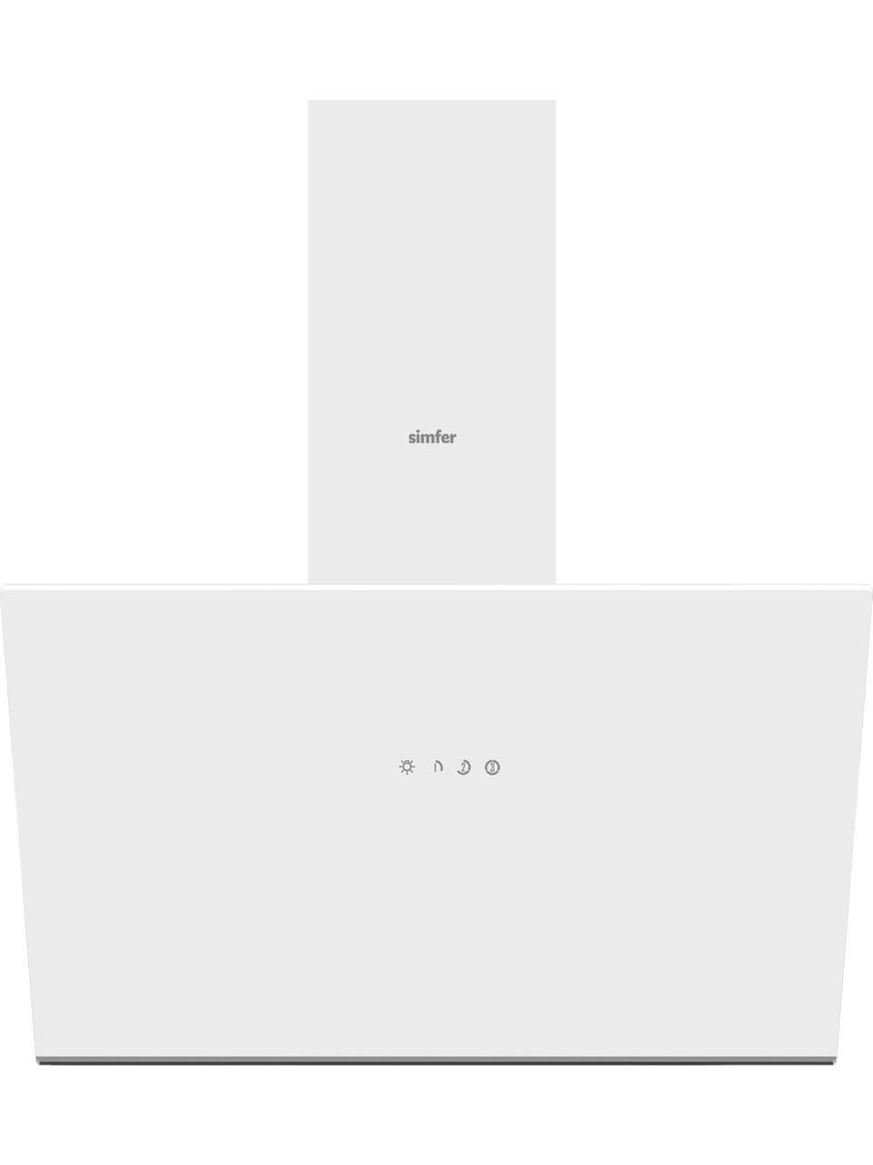 Simfer SD8722 60 Cm Eğimli Beyaz Cam Davlumbaz