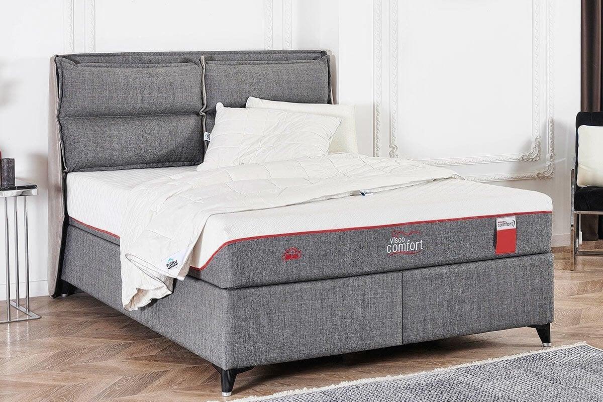 Visco Comfort Visco ve Kuş Tüyü Sünger Ortopedik Yıkanabilir Fermuarlı Kılıflı 4 Mevsim Yatak Seti