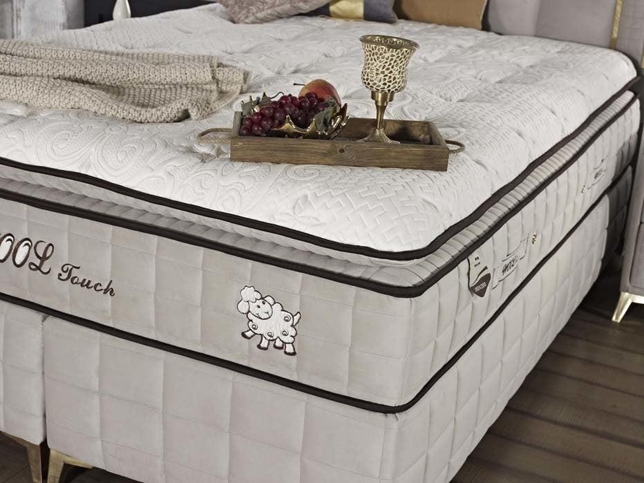 Wool Touch Pedli Koyun Yünü Torba ve Paket Yaylı Ortopedik Yatak Seti