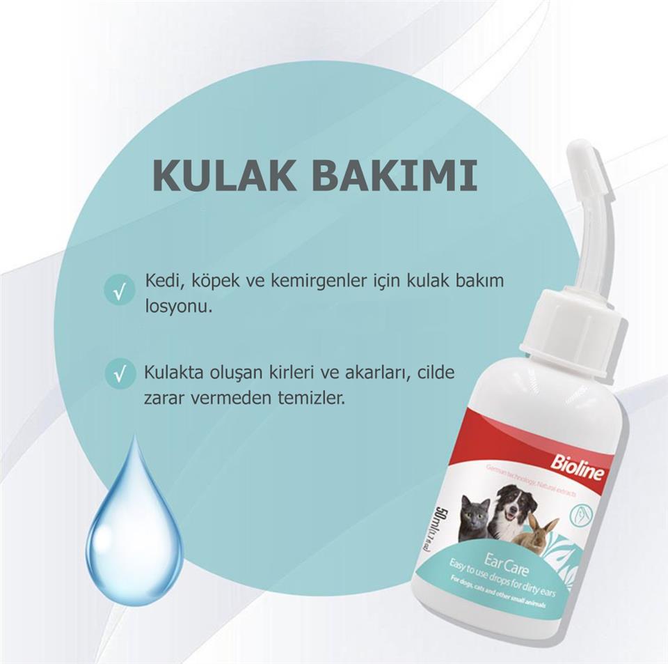 Bioline Kedi ve Köpek Kulak Temizleme Losyonu 50 Ml