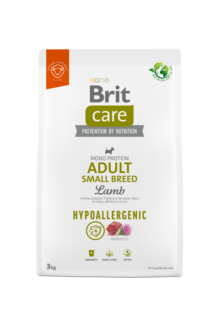 Brit Care Monoprotein Hipoalerjenik Kuzu Etli ve Pirinçli Küçük Irk Yetişkin Köpek Maması 3Kg