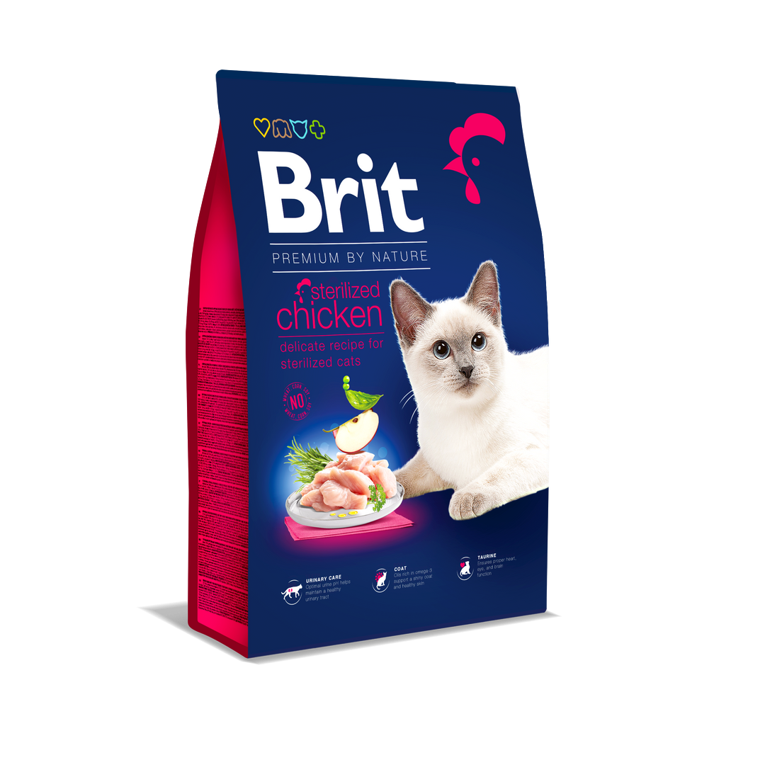 Brit Premium By Nature Tavuklu Kısırlaştırılmış Yetişkin Kedi Maması 8Kg