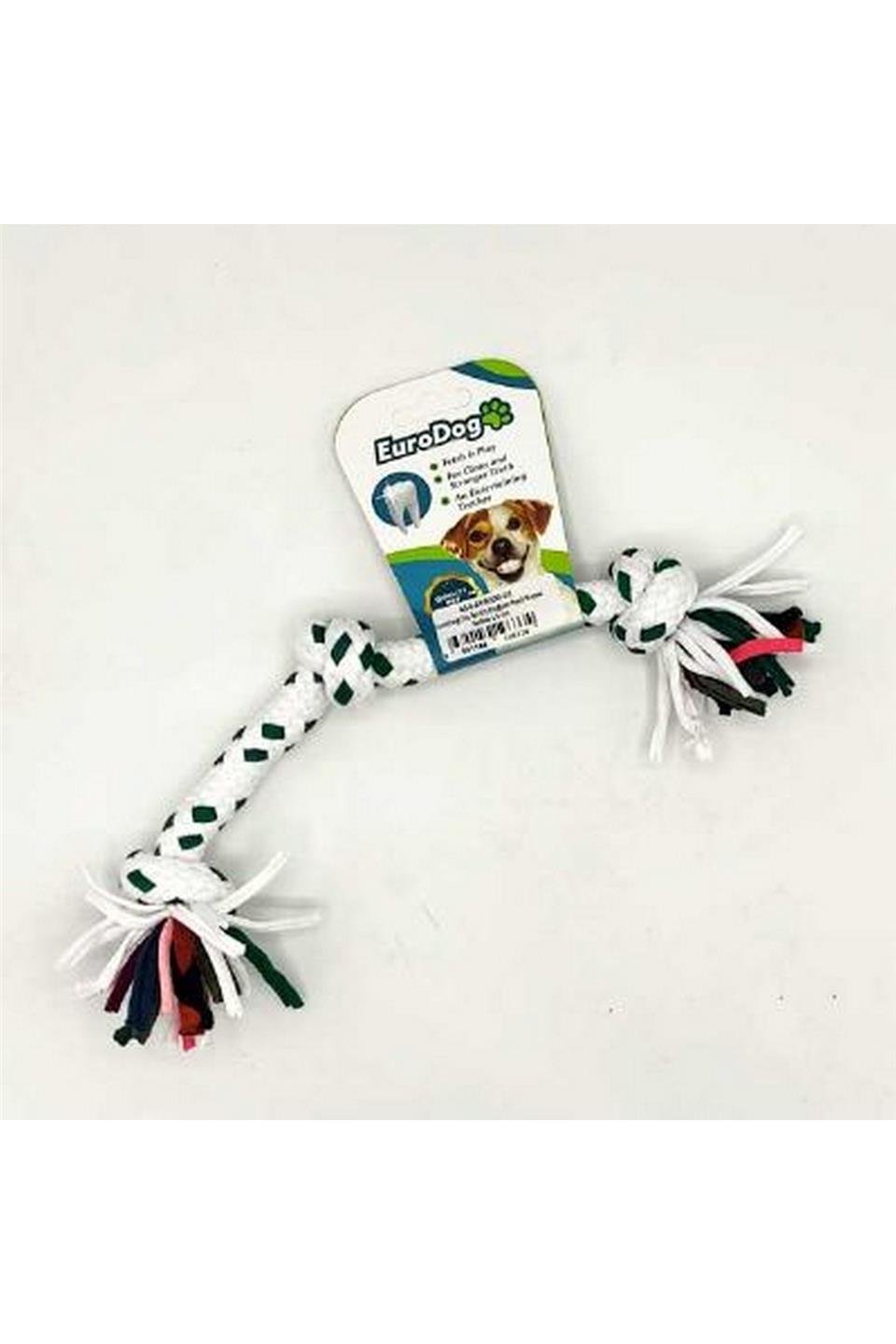 EuroDog Diş İpi Üç Düğüm Yeşil Beyaz Nokta 15 cm