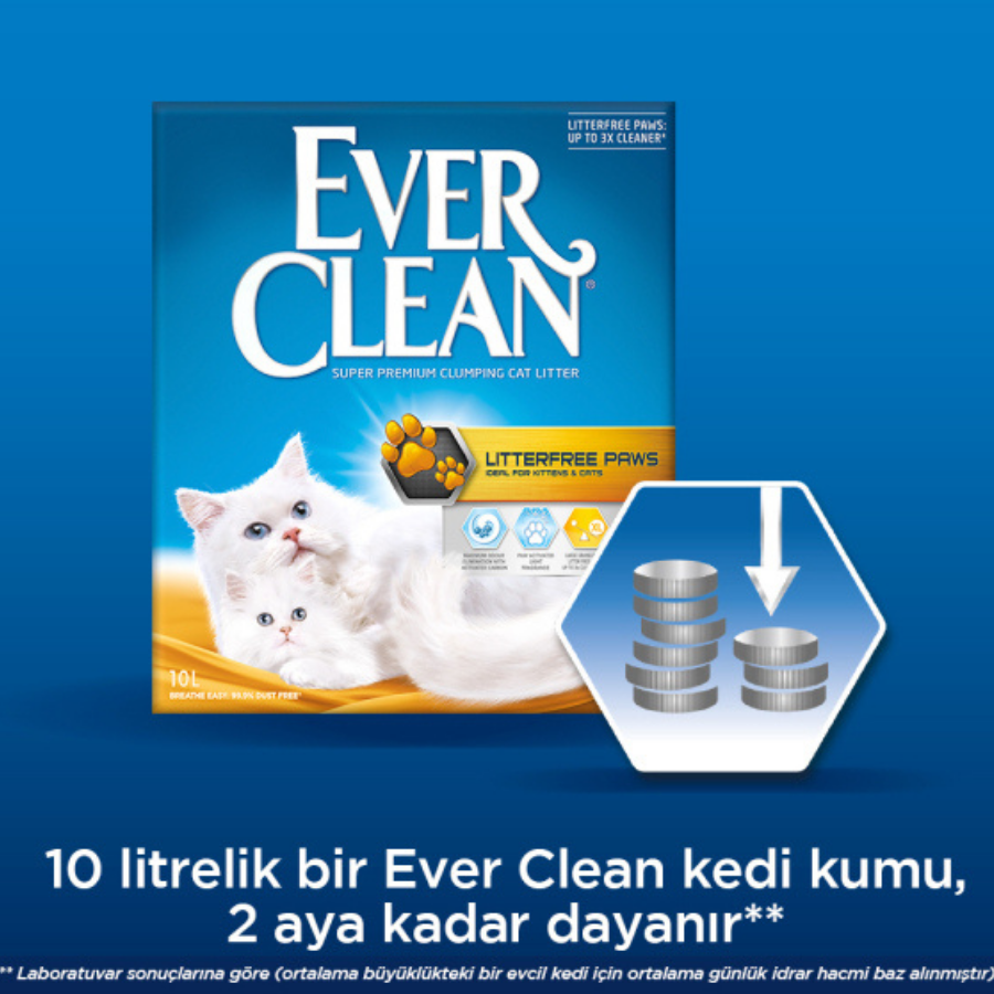 Ever Clean Litterfree Paws Patilere Yapışmayan Topaklanan Kedi Kumu 10 Lt