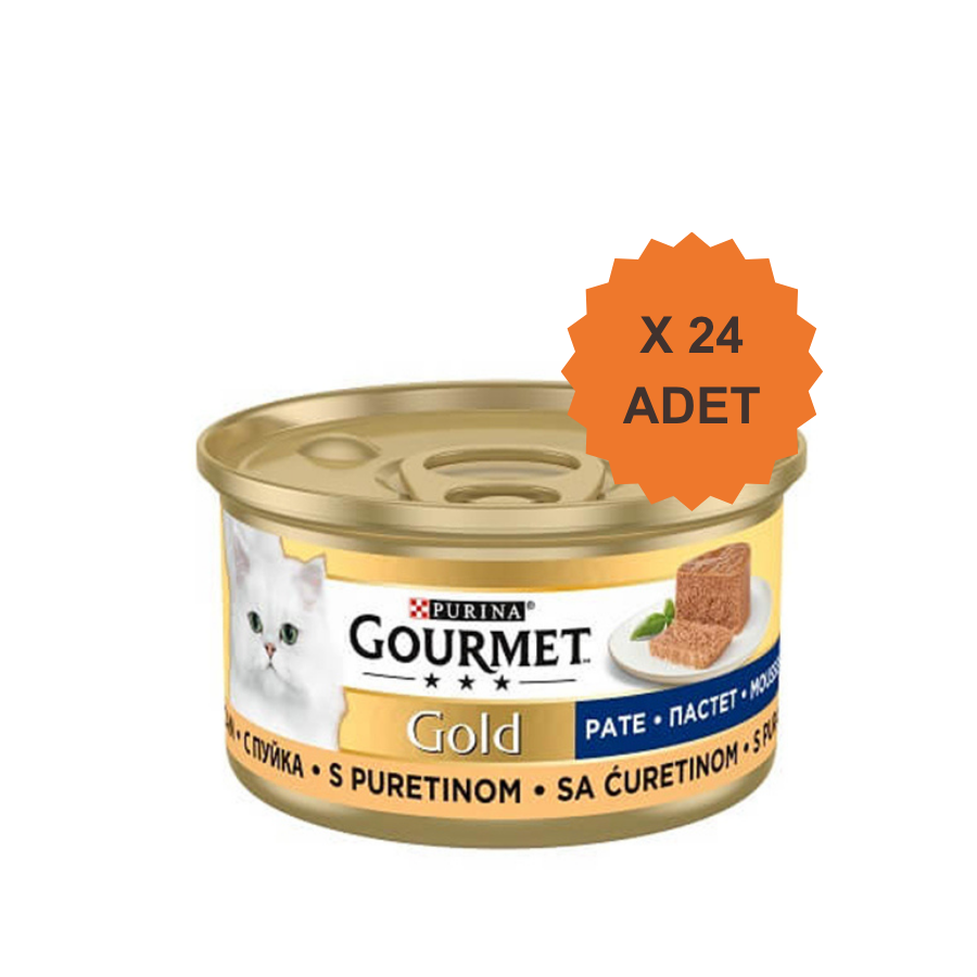 Gourmet Gold Kıyılmış Hindili Kedi Yaş Maması 85Gr X 24 Adet