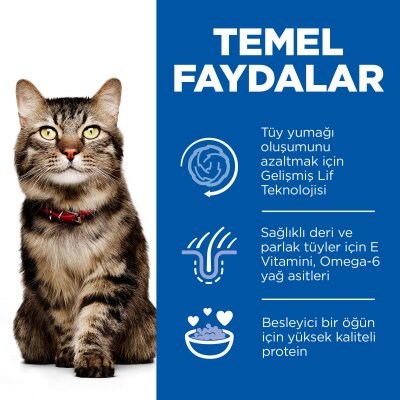 Hill's SCIENCE PLAN Hairball & Perfect Coat Tüy Yumağı Önleyici Tavuklu Yetişkin Kedi Maması 1,5Kg
