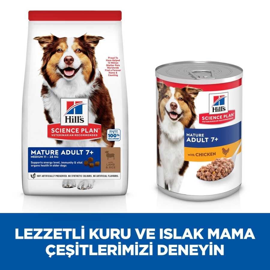 Hill's SCIENCE PLAN Mature Adult 7+ Medium Orta Irk Kuzulu Yaşlı Köpek Maması 14Kg