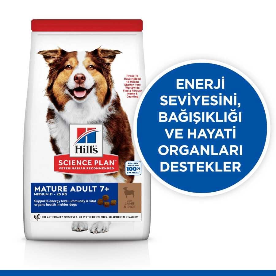 Hill's SCIENCE PLAN Mature Adult 7+ Medium Orta Irk Kuzulu Yaşlı Köpek Maması 14Kg