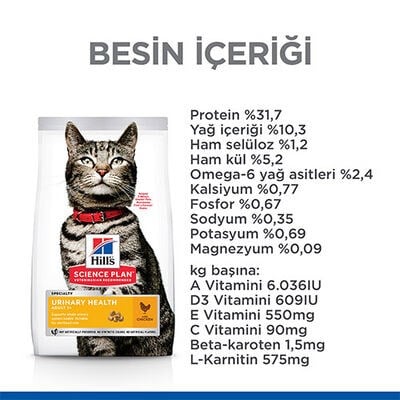 Hill's SCIENCE PLAN Üriner Sistemi Destekleyen Tavuklu Yetişkin Kedi Maması 1,5Kg