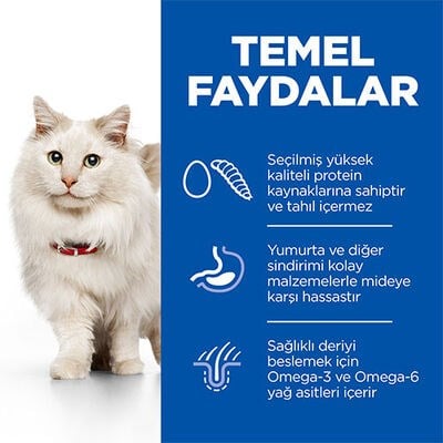 Hill's SP SCIENCE PLAN Hipoalerjenik Yumurta ve Böcek Proteinli Tahılsız Yetişkin Kedi Maması 1,5Kg