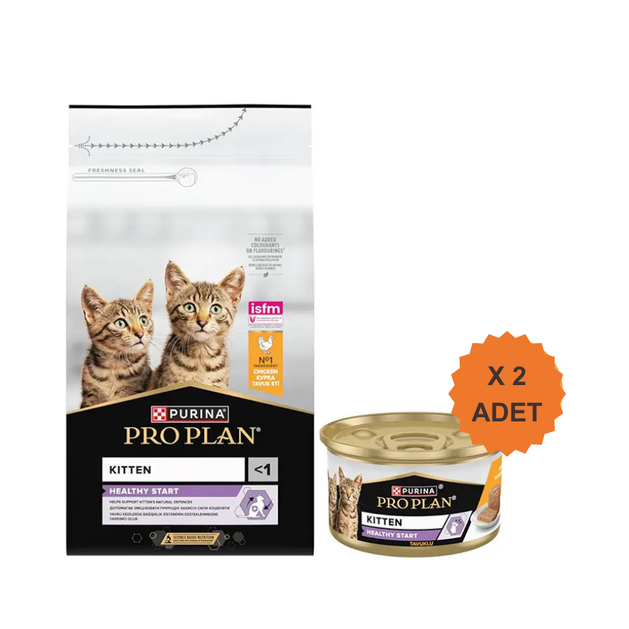 Pro Plan Kitten Tavuklu Yavru Kedi Maması 1,5Kg (85gr X 2 Adet Yaş Mama) Hediyeli