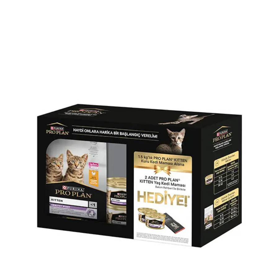 Pro Plan Kitten Tavuklu Yavru Kedi Maması 1,5Kg (85gr X 2 Adet Yaş Mama) Hediyeli