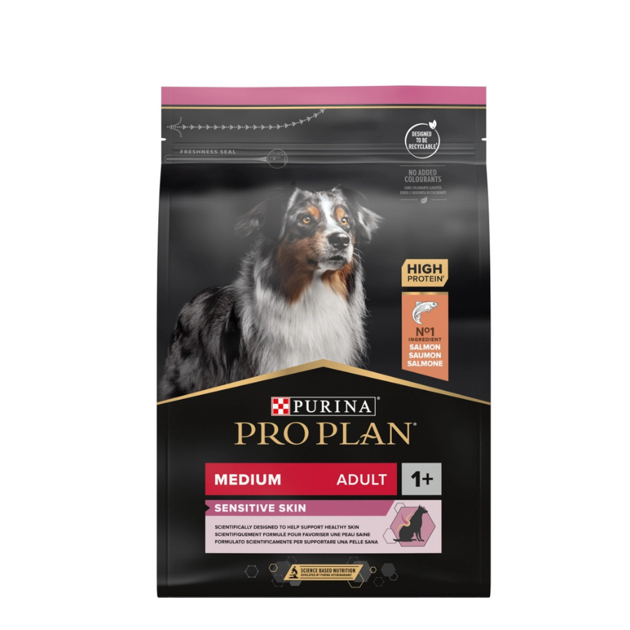 Pro Plan Medium Adult Sensitive Skin Somonlu Orta Irk Yetişkin Köpek Maması 3Kg