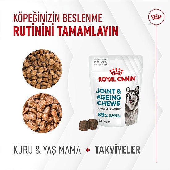 Royal Canin Joint & Ageing Chews Eklem Sağlığını Destekleyen ve Yaşlanma Karşıtı Yetişkin Köpek Ödül Maması 240Gr