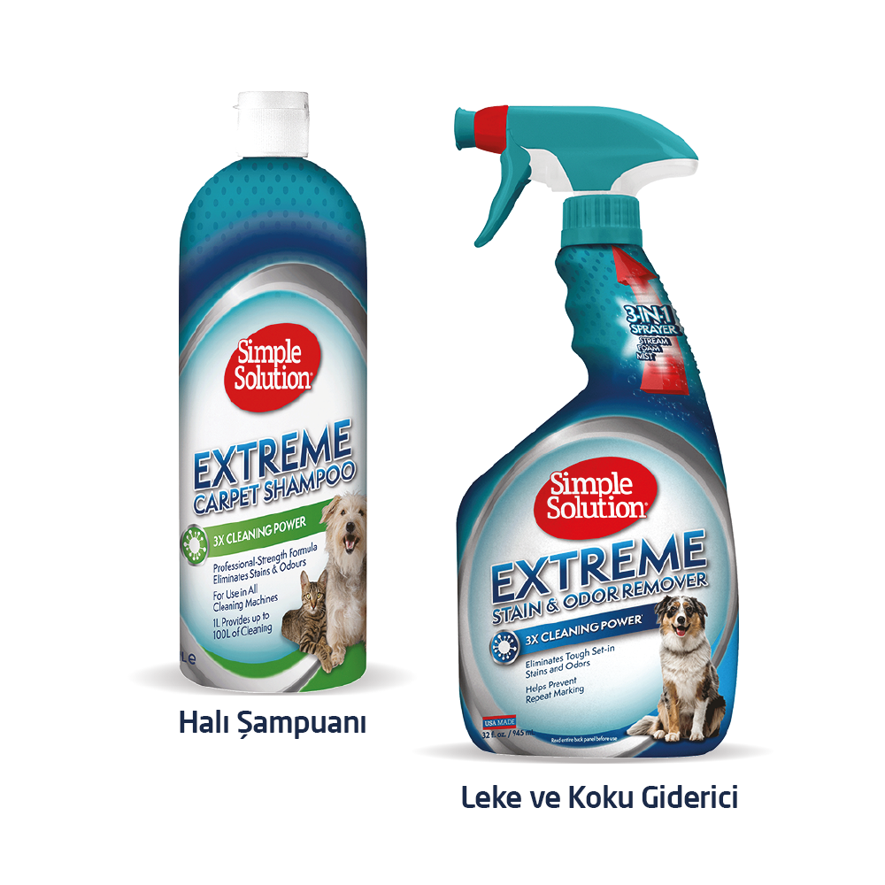 Simple Solution Köpekler için Extreme 3 Kat Etkili Leke ve Koku Giderici Sprey 945 ml 