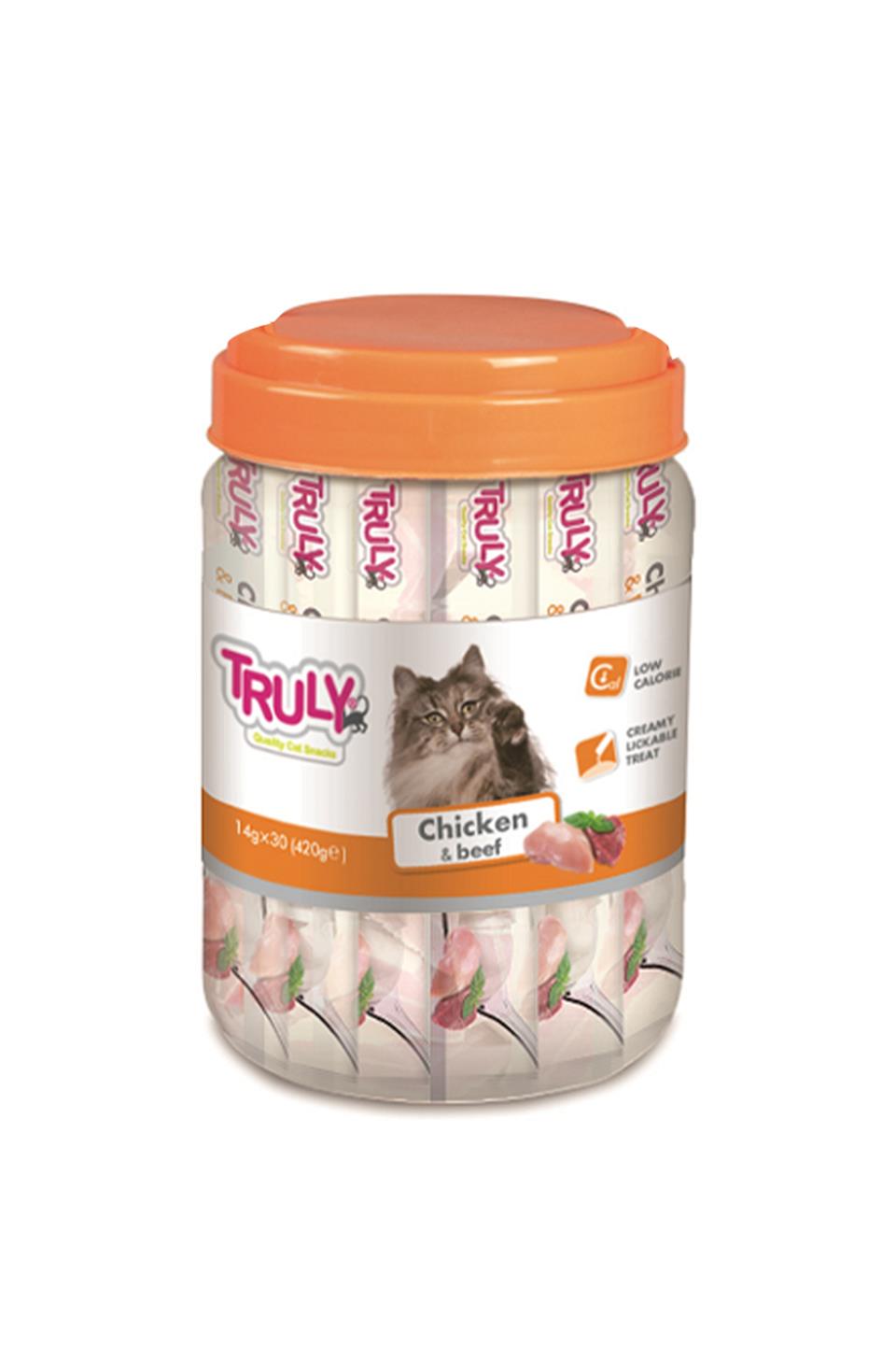 Truly Creamy Lickable Treats Chicken & Beef Sıvı Kedi Ödül Maması 30x14 Gr
