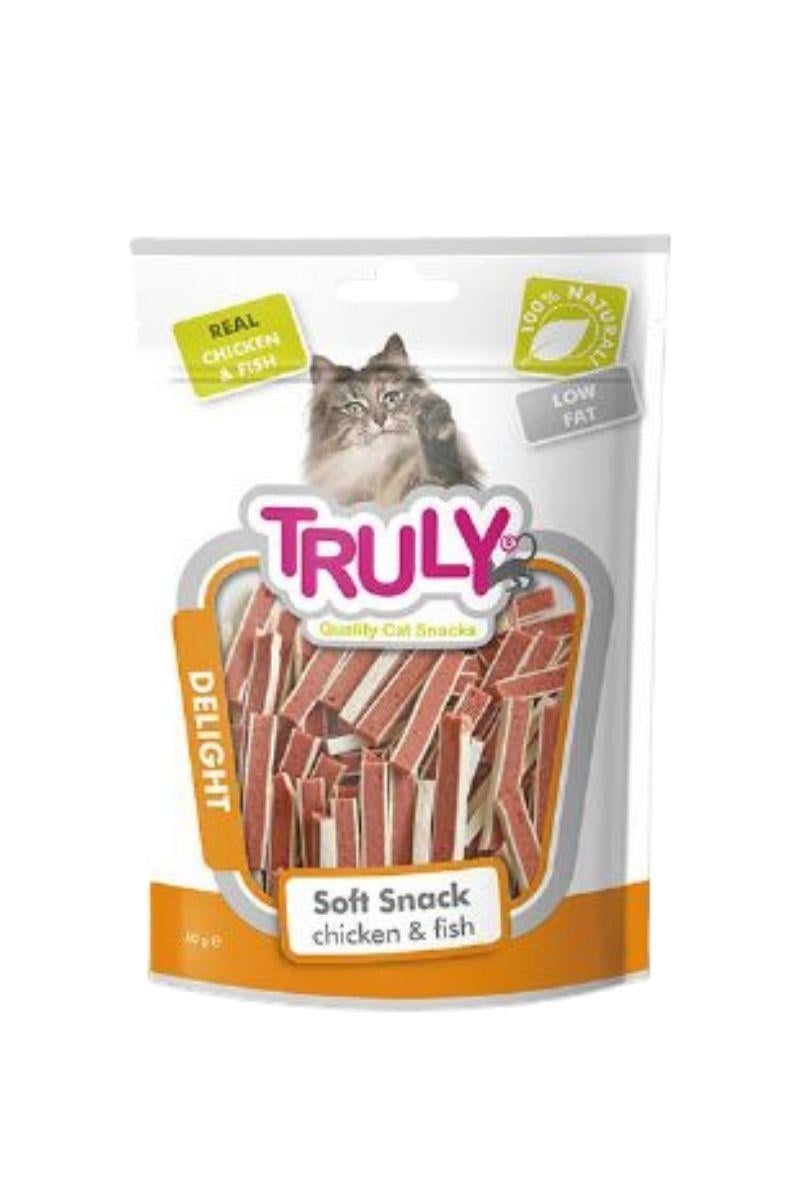 Truly Delight Soft Snack Yumuşak Tavuk & Balık Sandiviç  Kedi Ödül Maması 50 Gr