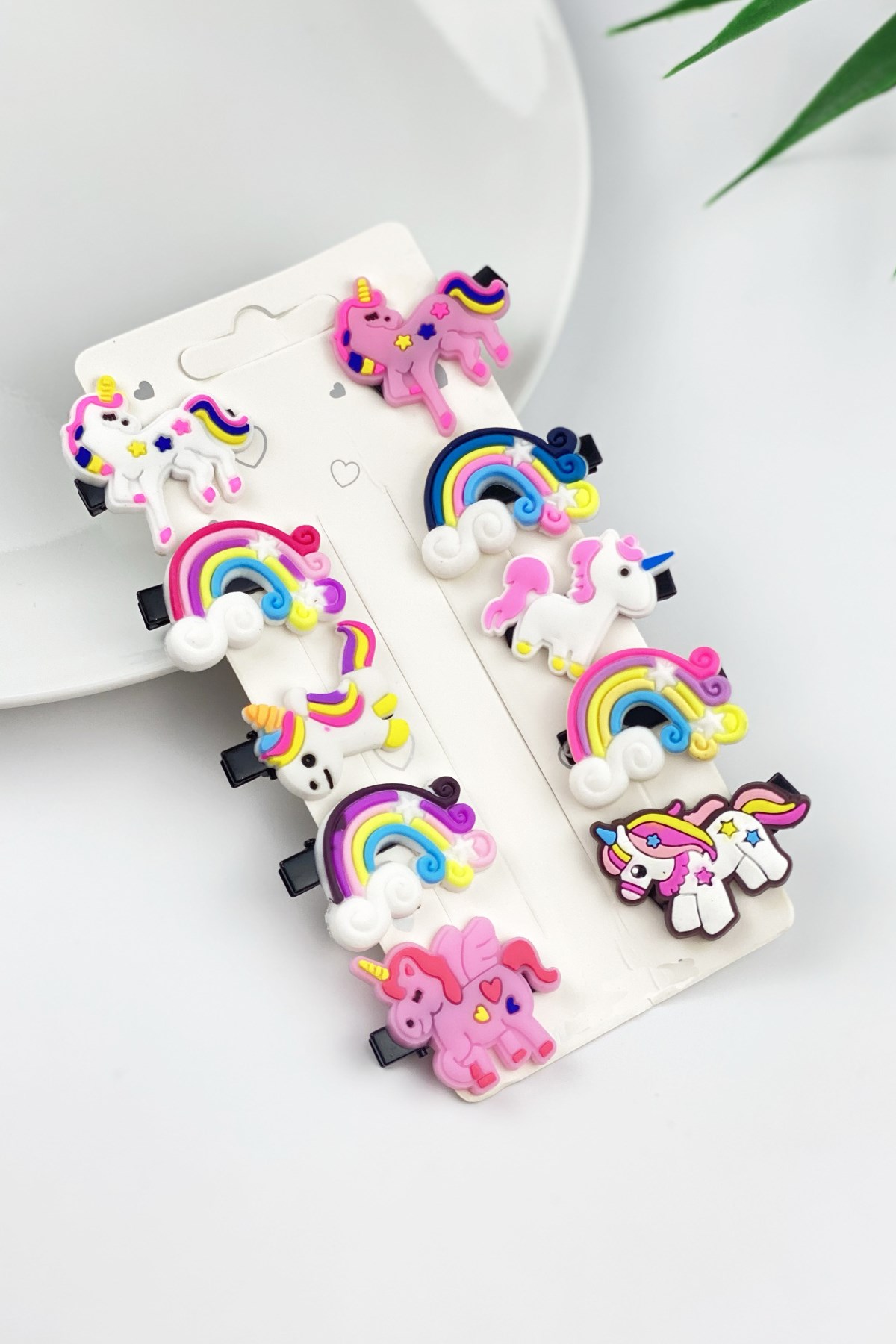 10 lu Unicorn Slikon Pens Çocuk Toka TrToka9596 T32503