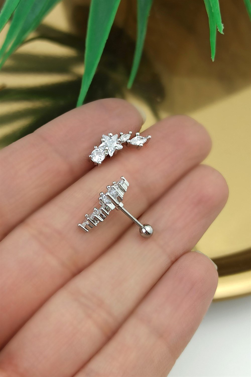 316 Cerrahi Çelik Taşlı Yıldız Piercing TrPiercing0121