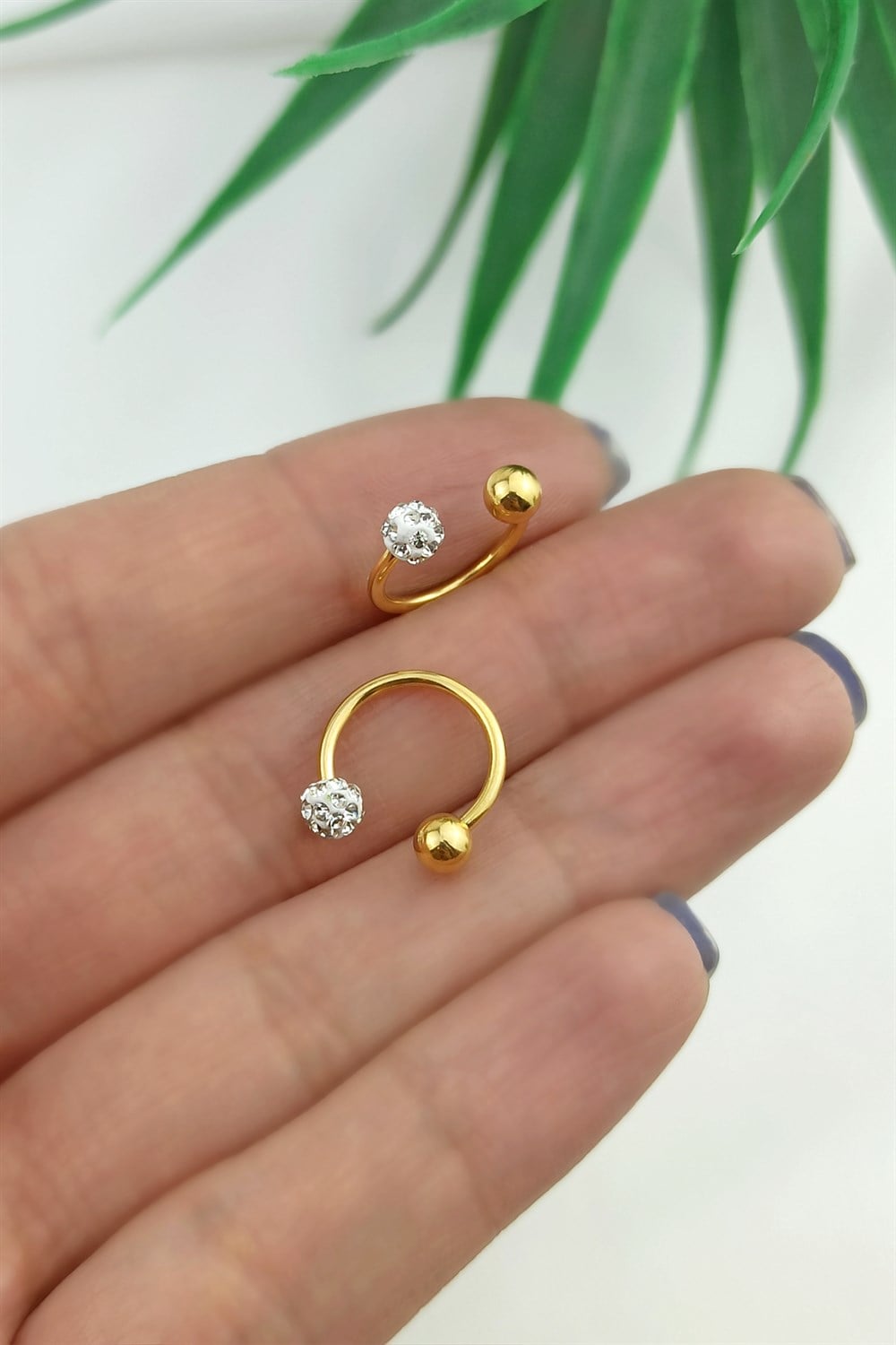 316 L Cerrahi Çelik Büyük Taşlı Septum Piercing TrPiercing095 PierX200X