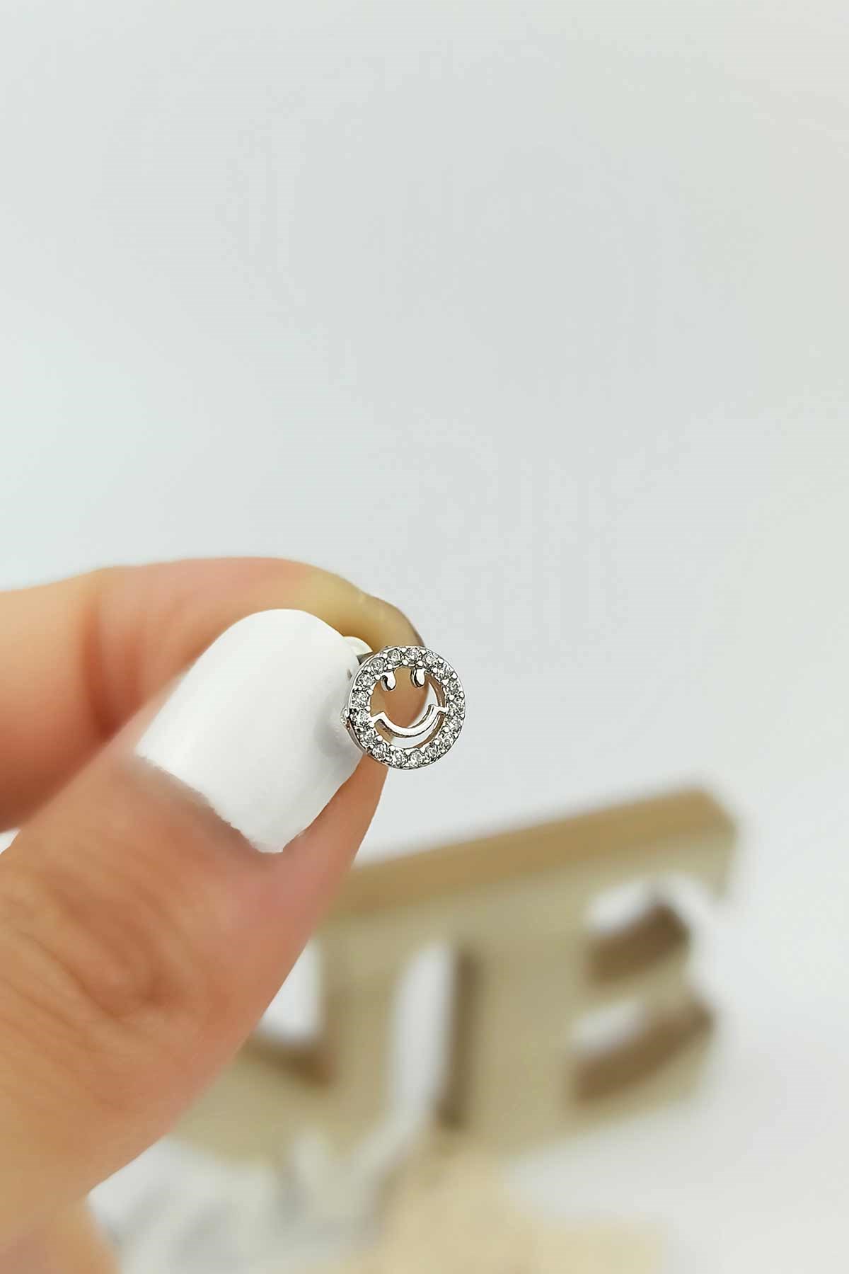 316 L Cerrahi Çelik Taşlı Emoji Figür Piercing TrPiercing078 PierX200X
