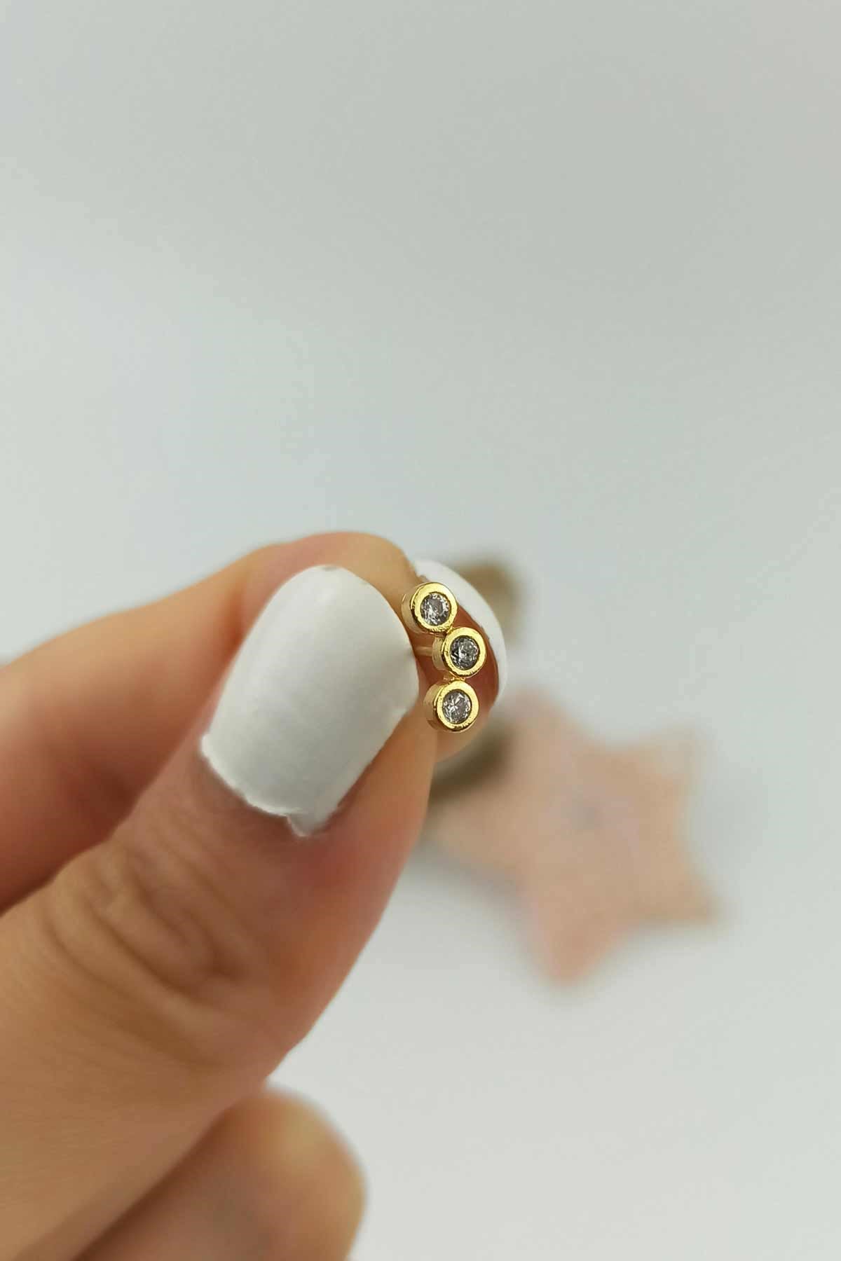 316 L Cerrahi Çelik Üç Taşlı Piercing TrPiercing063 Pier32003