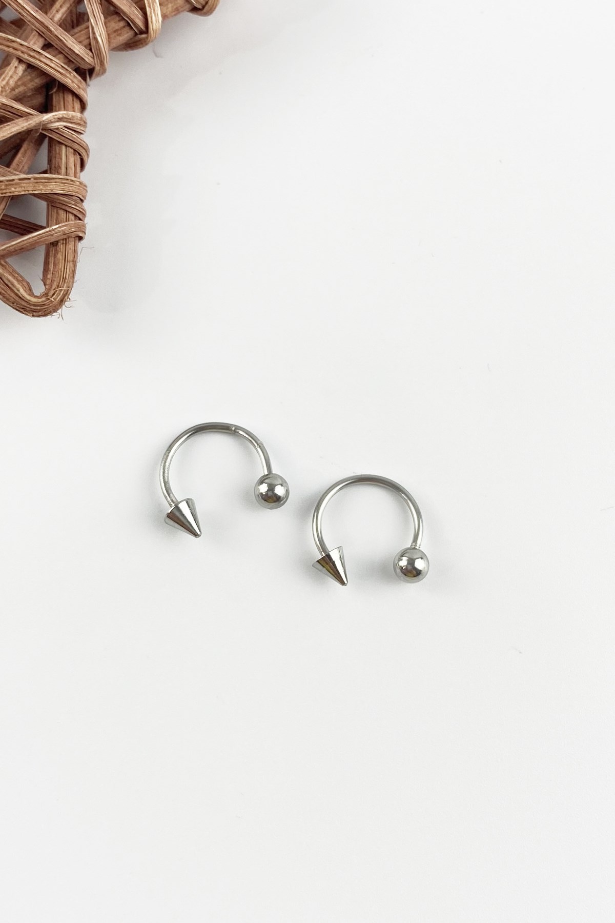 316l Cerrahi Çelik 2 li Tek Ucu Üçgen Septum Piercing P050*2