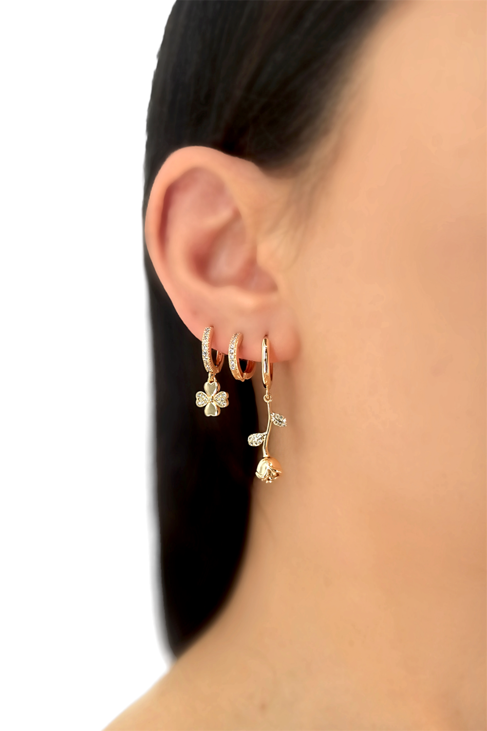 3'lü Gül Küpe Kombin TrKüpe35228