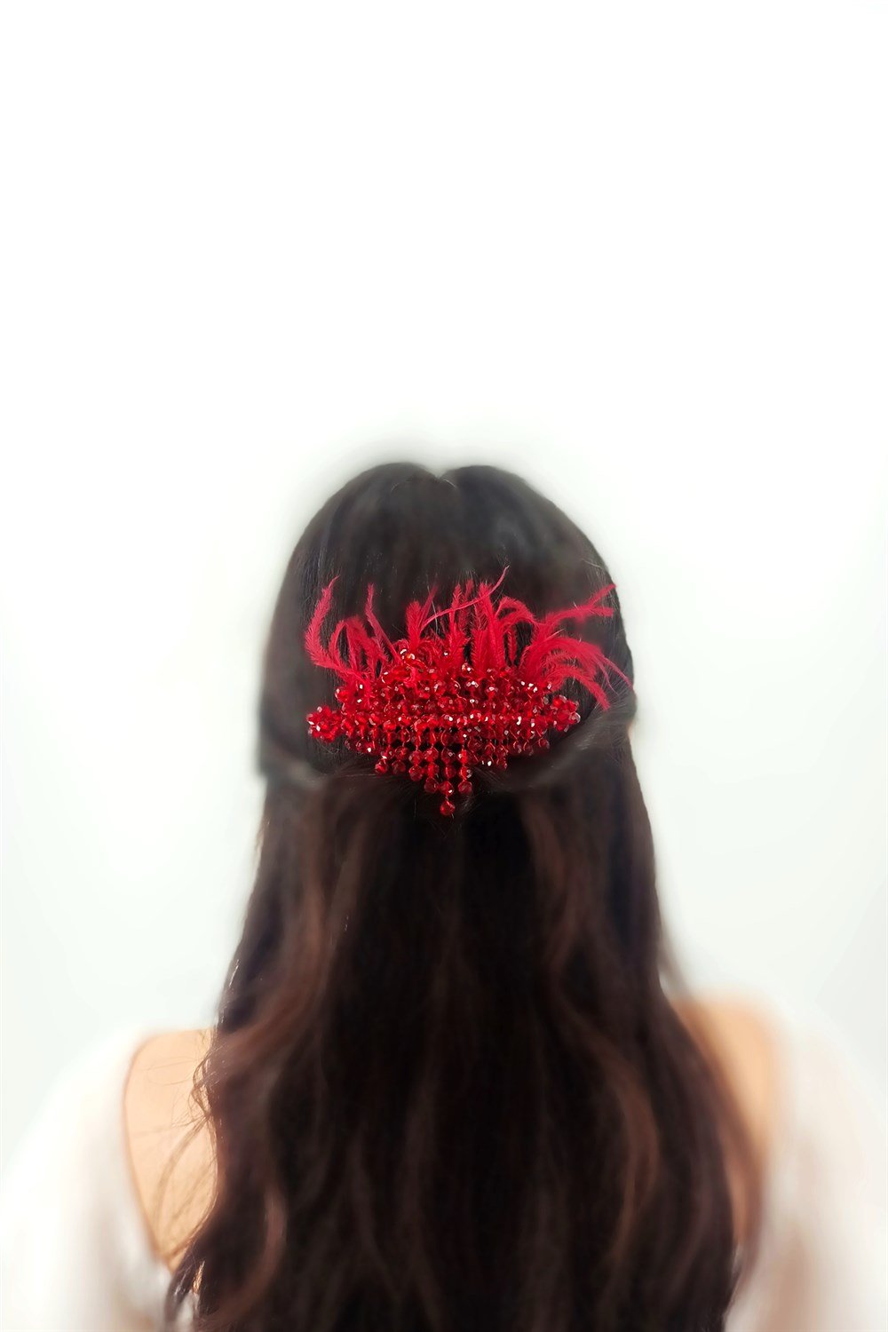 Abiye Saç Aksesuarı Kristal Boncuk Tarak Toka TrToka9782