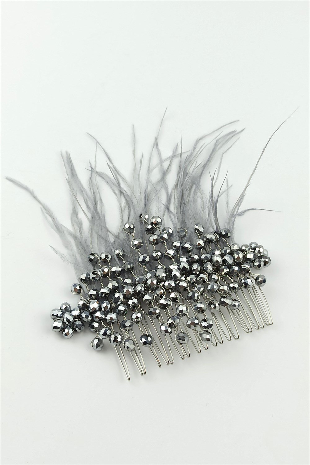 Abiye Saç Aksesuarı Kristal Boncuk Tarak Toka TrToka9782