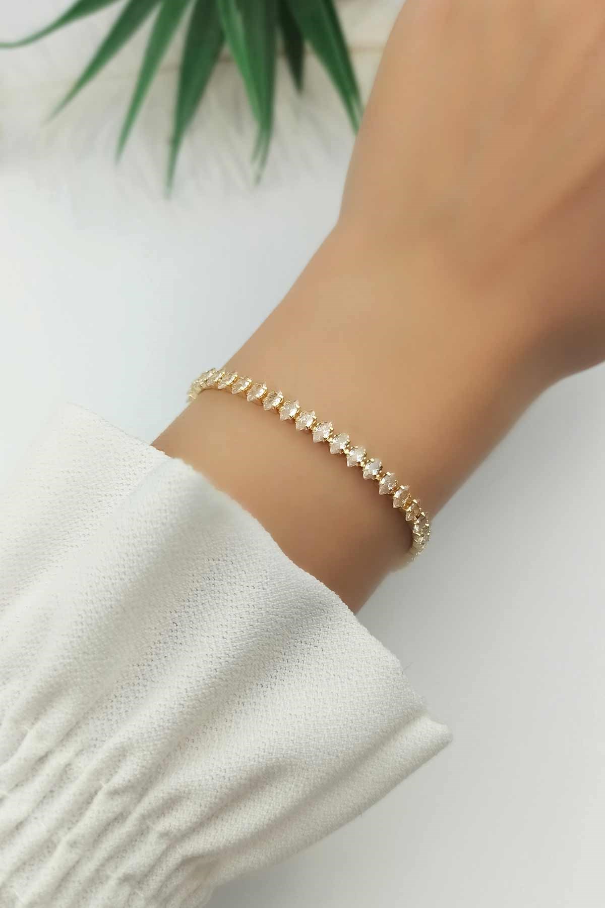 Abiye Set Zirkon Taşlı Kolye Küpe Bileklik Takım TrKolye5652 A32003